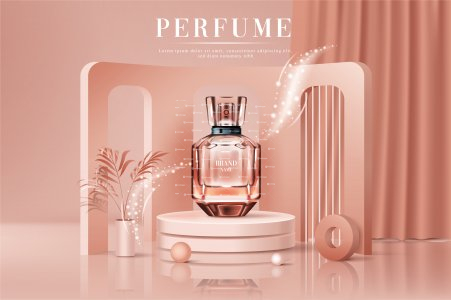 3d realistic perfume bottle concept