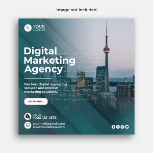 Digital marketing business banner or corporate social media banner and instagram post